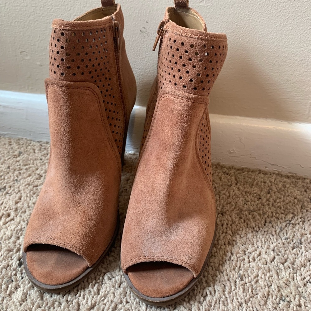 Lucky brand peep toe booties